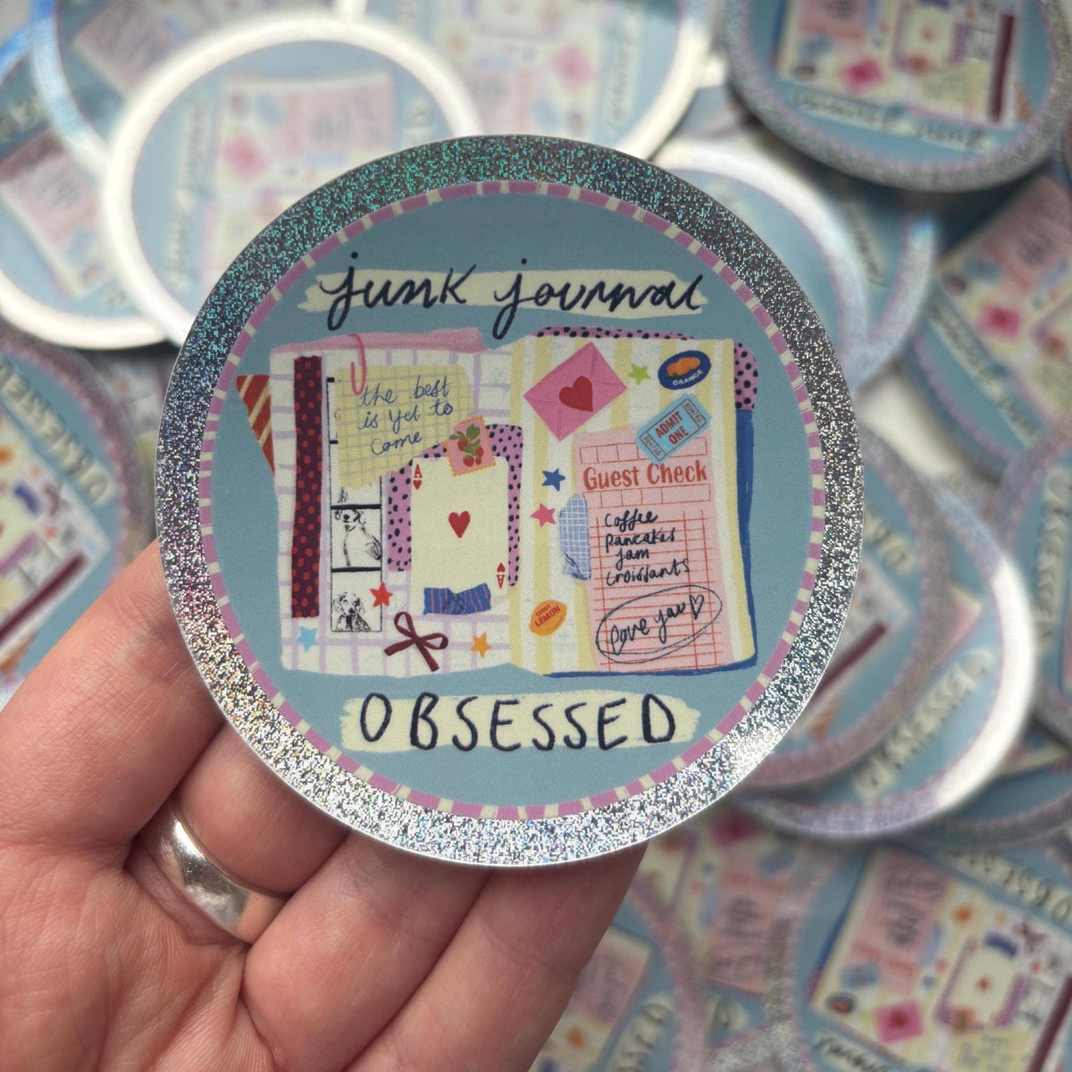 Sticker "Sparkly Junk Journal Obsessed" - Isobel Rose Illustration