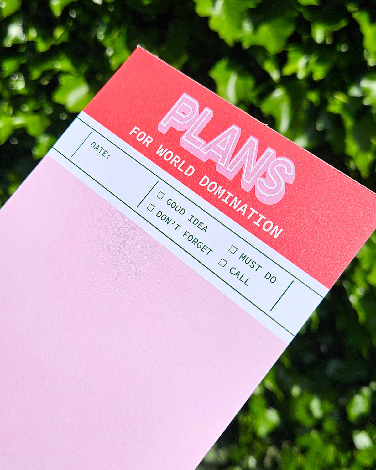 Bloc-notes A6 — Plans de Domination Mondiale · Studio Inktvis