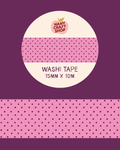Washi Tape - Polka Dot Rose et noir - Nany Craft Shop