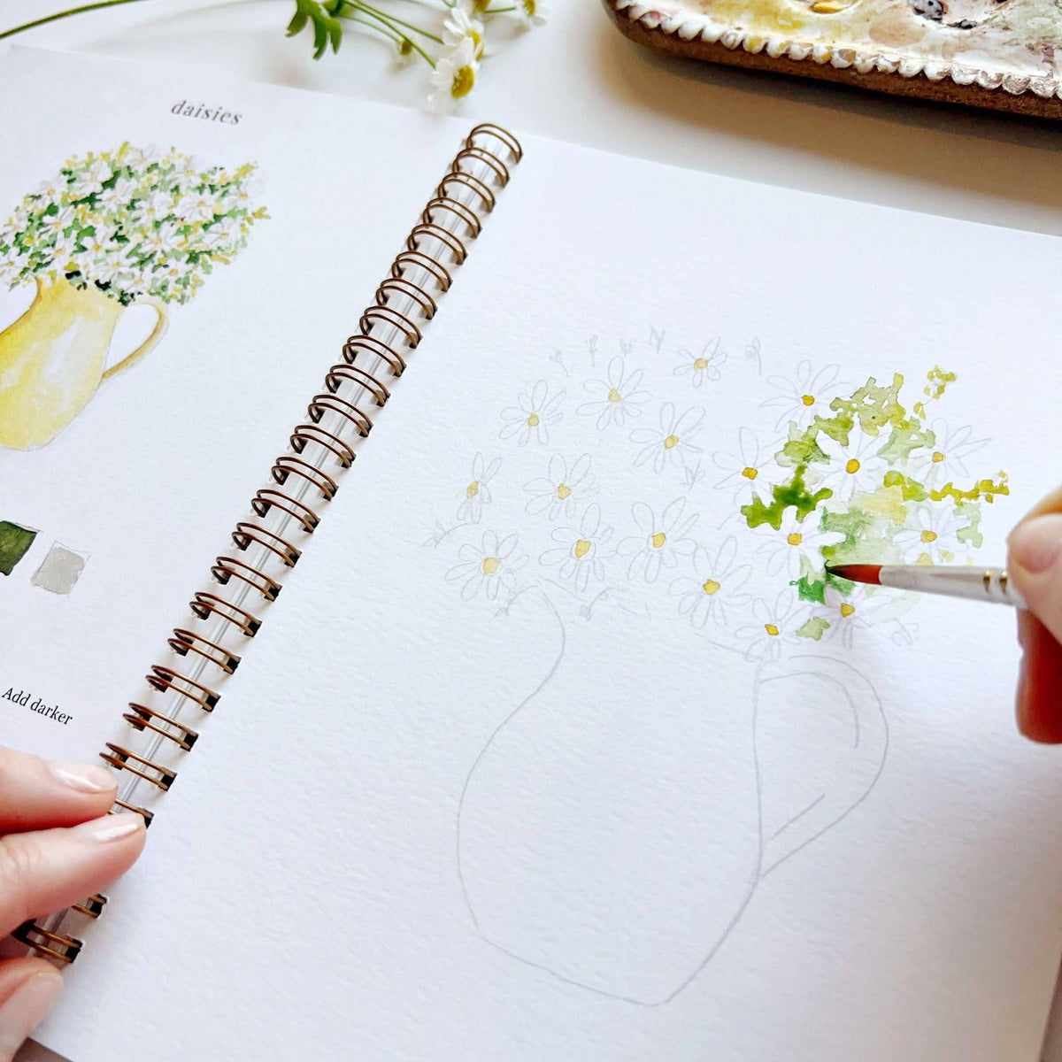 Cahier aquarelle fleurs Emily Lex Studio