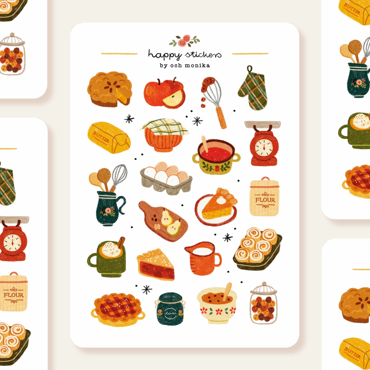Planche de stickers Pâtisserie d'automne - Och Monika