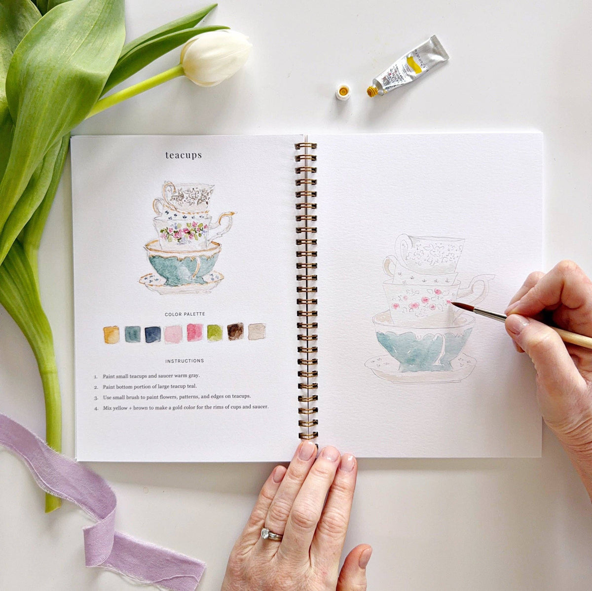 Cahier d'aquarelle printemps Emily Lex Studio