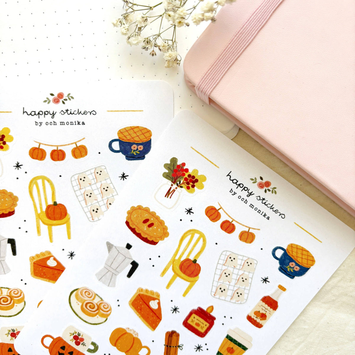 Planche de stickers Fall Café Automne - Och Monika