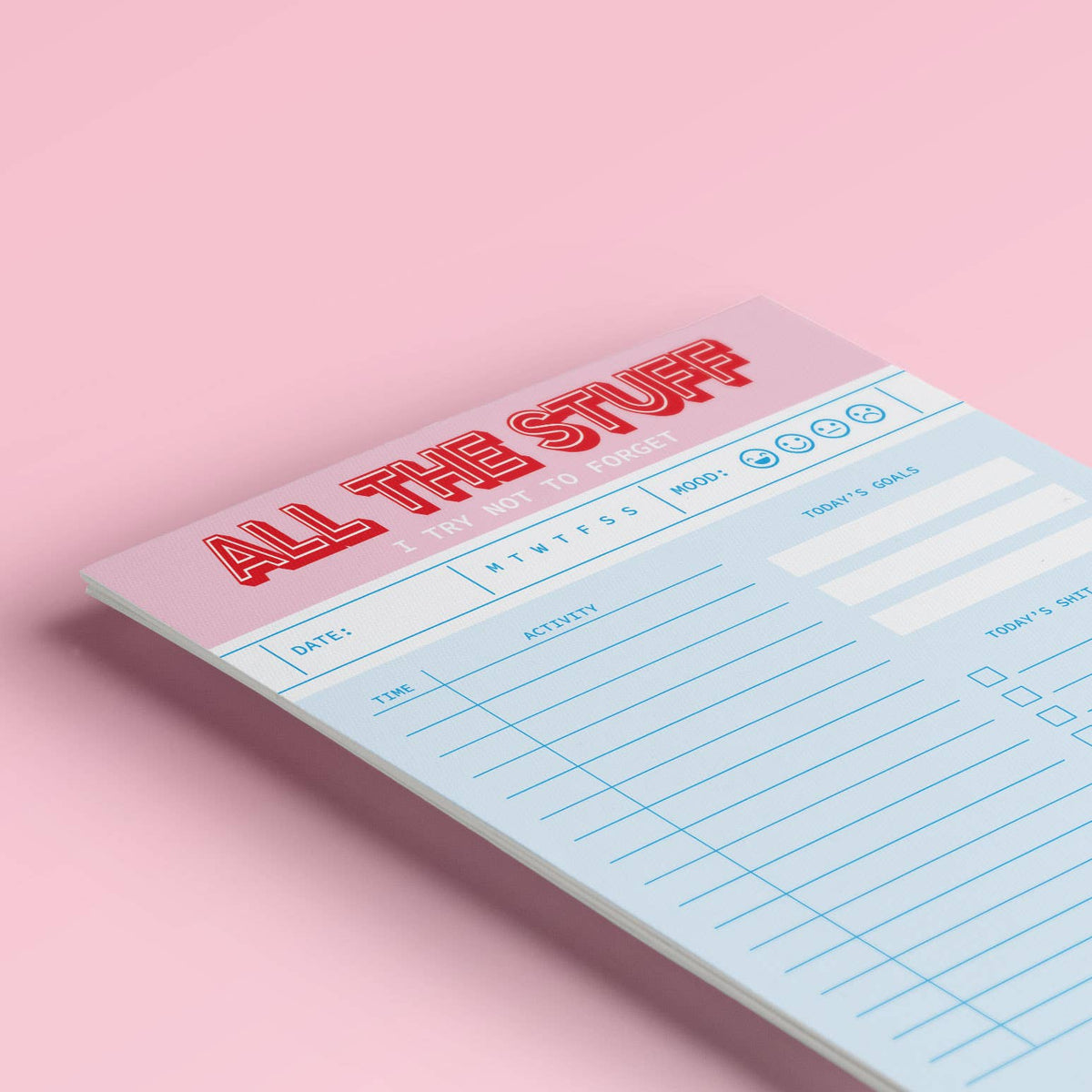 Carnet de Notes A5 Rose — All The Stuff I Try Not To Forget · Studio Inktvis