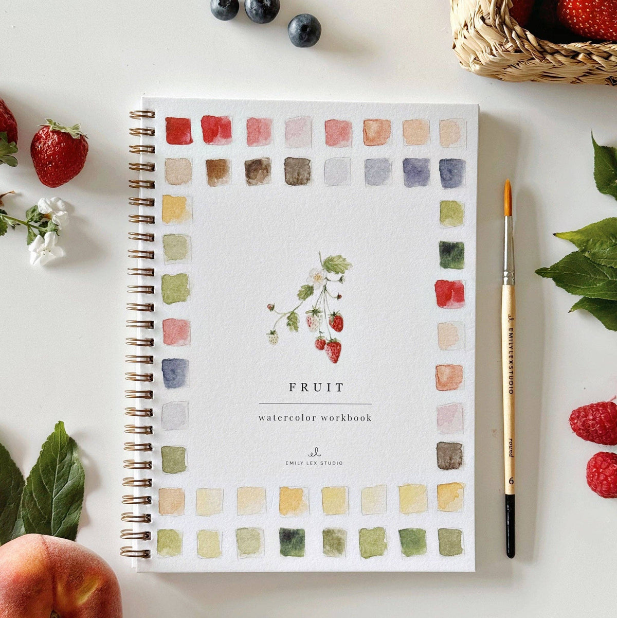 Cahier d'aquarelle fruits Emily lex studio
