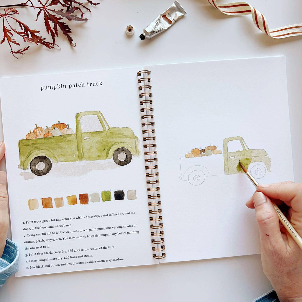 Cahier d'aquarelle d'automne - Emily Lex Studio