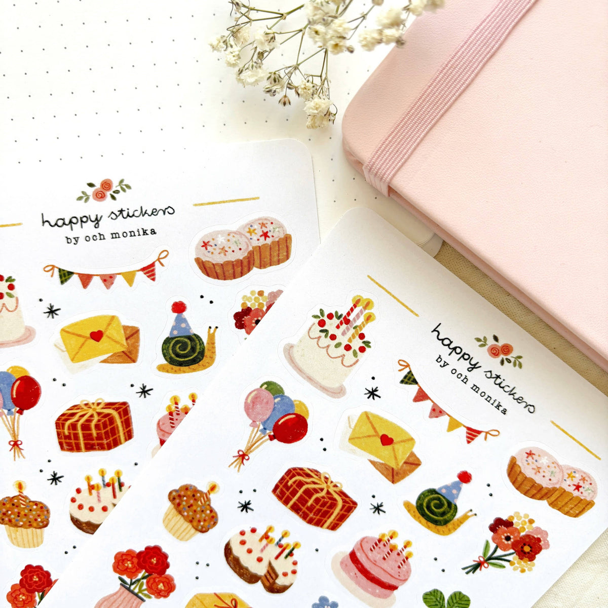 Planche de stickers Joyeux anniversaire - Och Monika