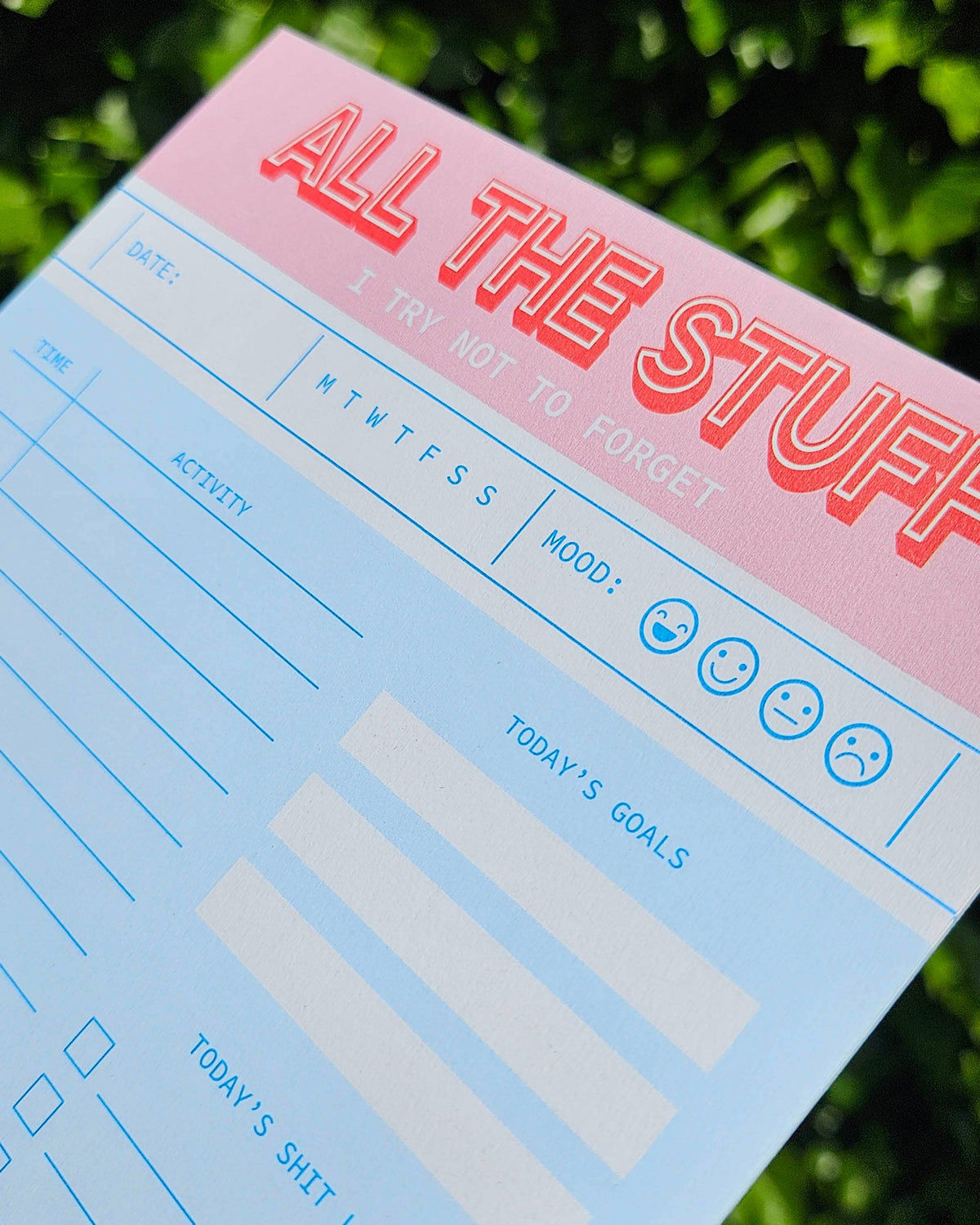 Carnet de Notes A5 Rose — All The Stuff I Try Not To Forget · Studio Inktvis