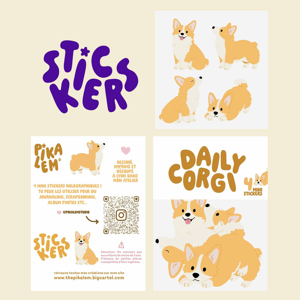 Stickers Daily Corgi - Pikalem studio