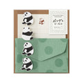 Mini papier à lettres & enveloppe sticker Panda - Midori