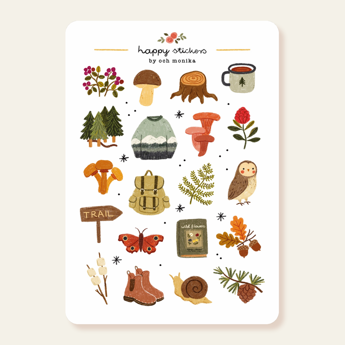 Planche de stickers Promenades en forêt - Och Monika