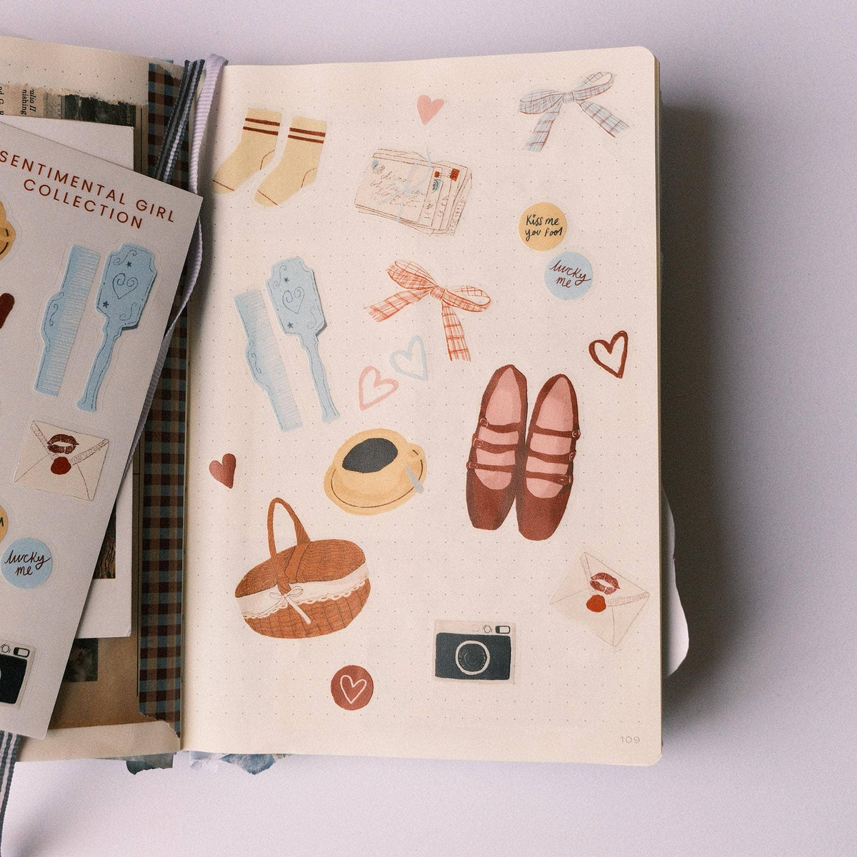 Planche de stickers « Sentimental Girl » - Isobel Rose Illustration