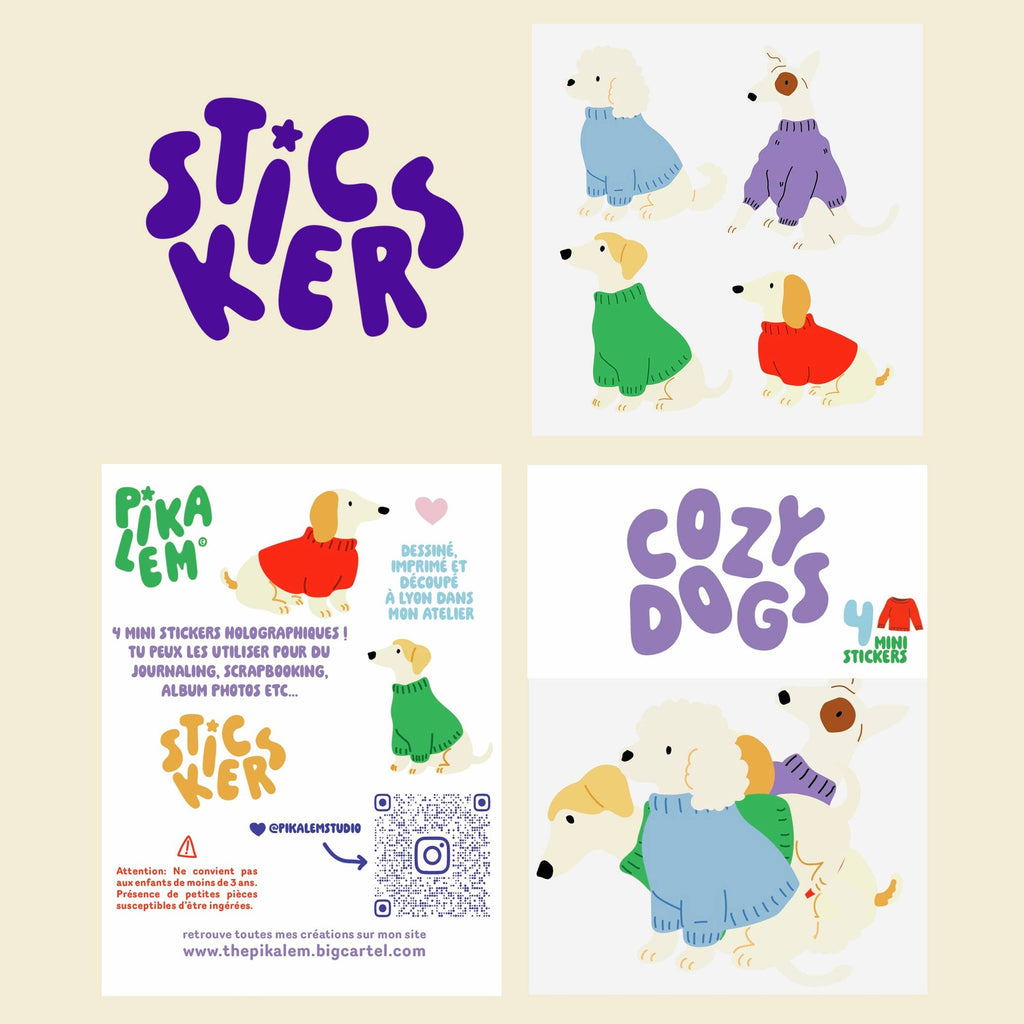 Stickers Cozy Dogs - Pikalem Studio