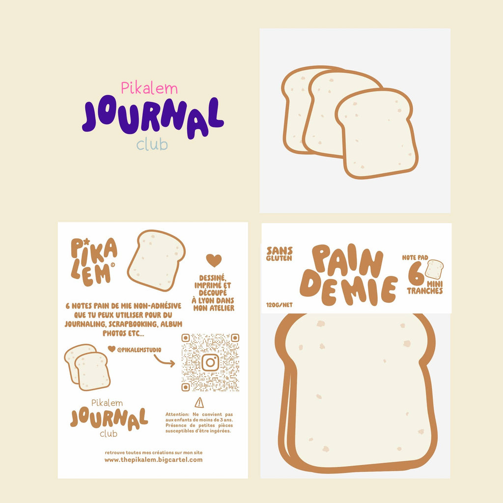 Pain de mie note pad - Pikalem studio