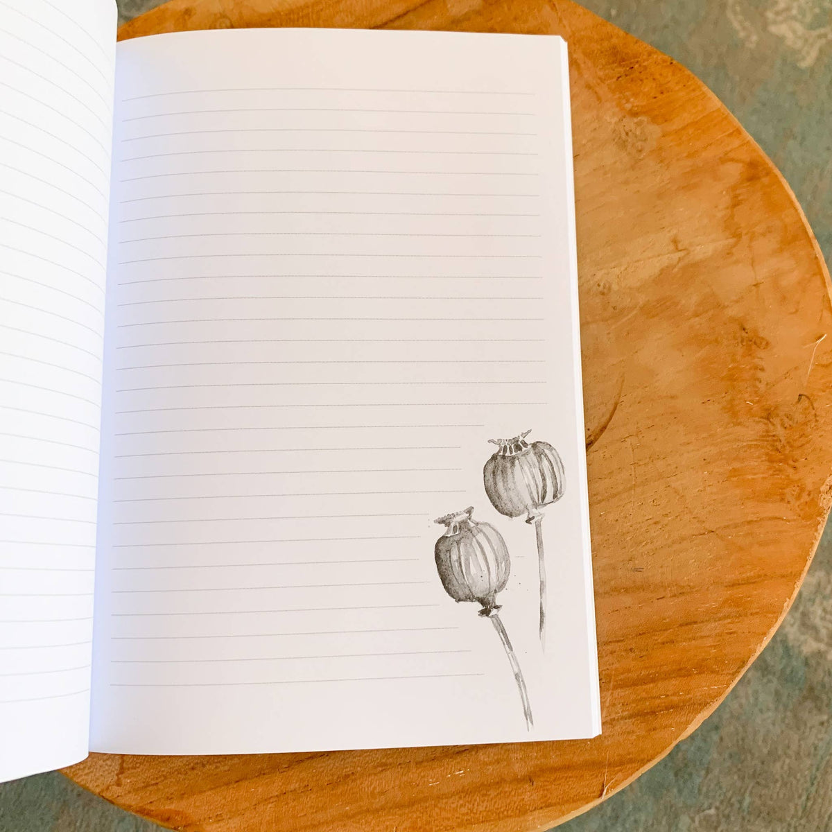 Carnet Papillons 🦋 - A5 ligné - Bleu coquille