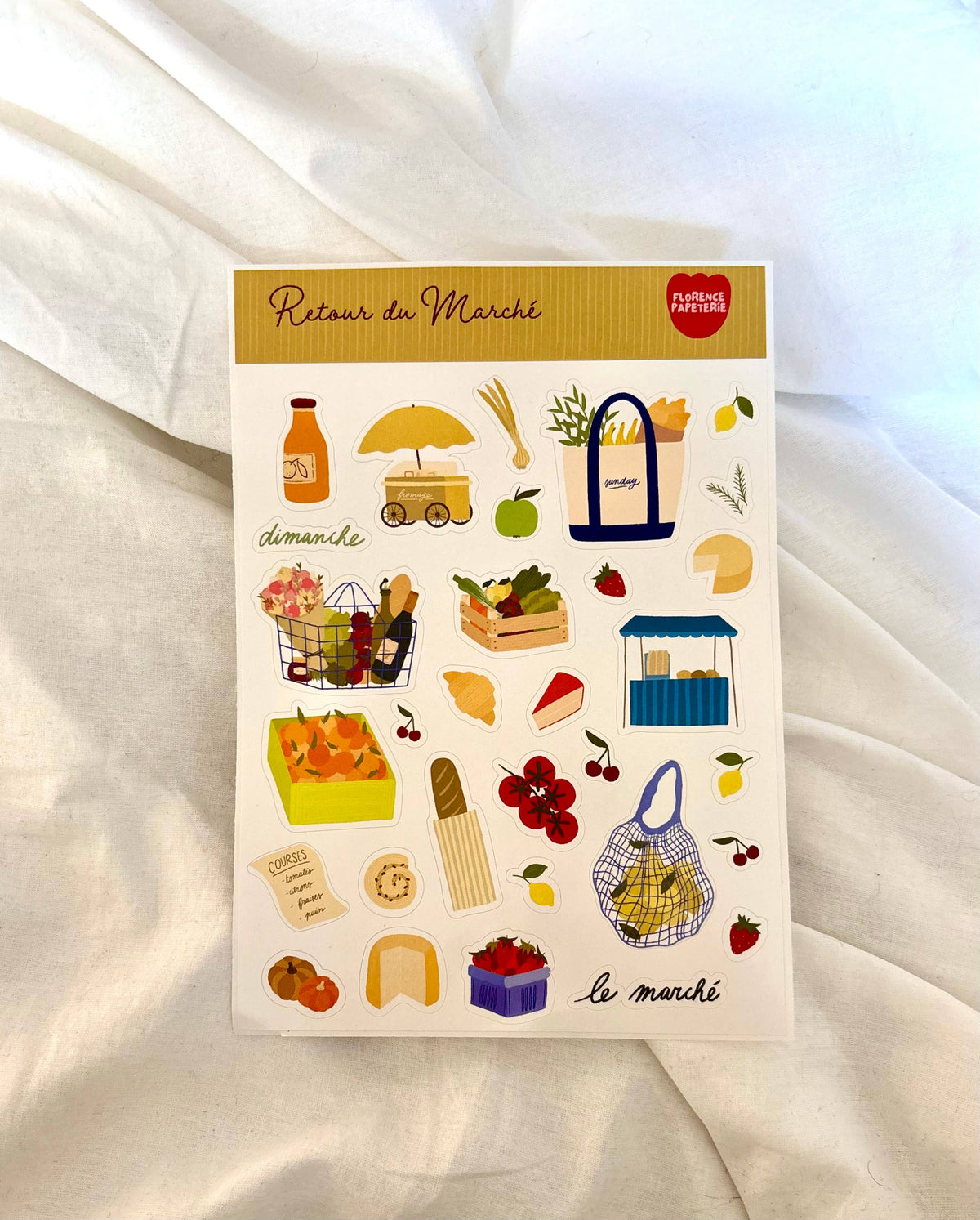 Planche de stickers Retour du marché - Florence Papeterie