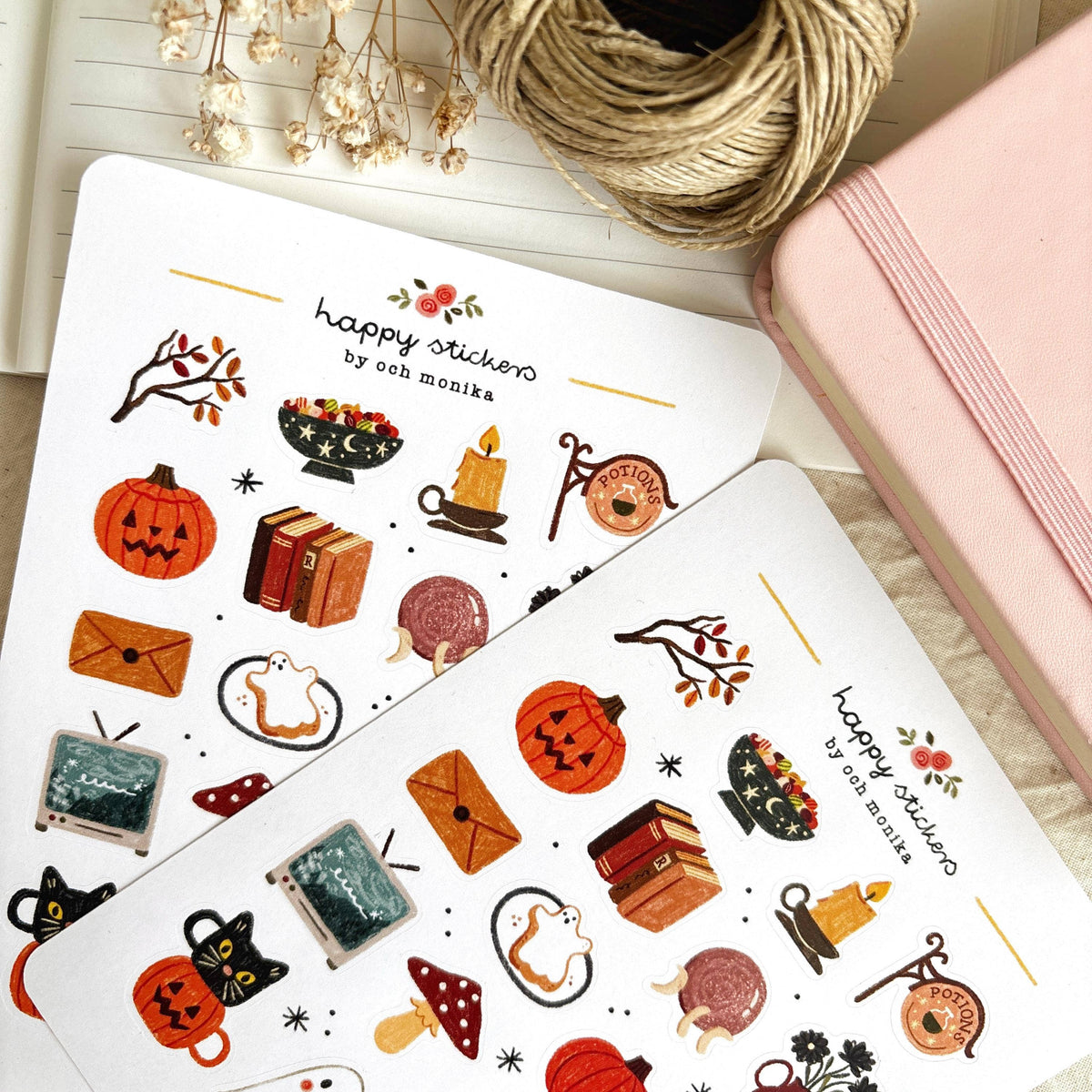 Planche de stickers Halloween effrayant - Och Monika