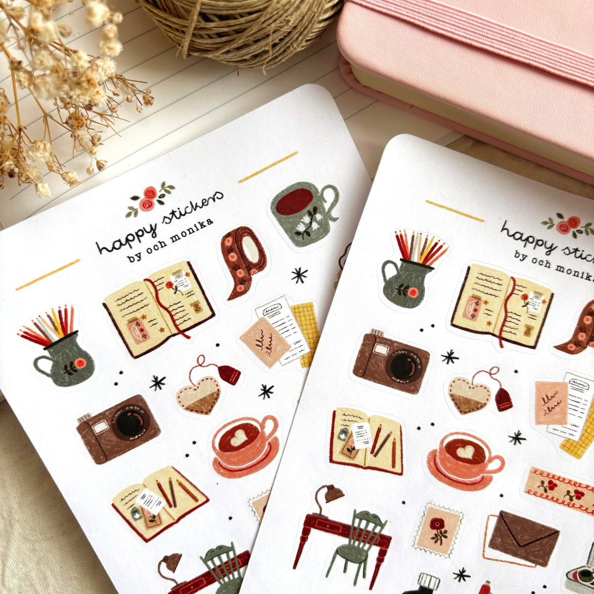 Planche de stickers Journaling cocooning - Och Monika