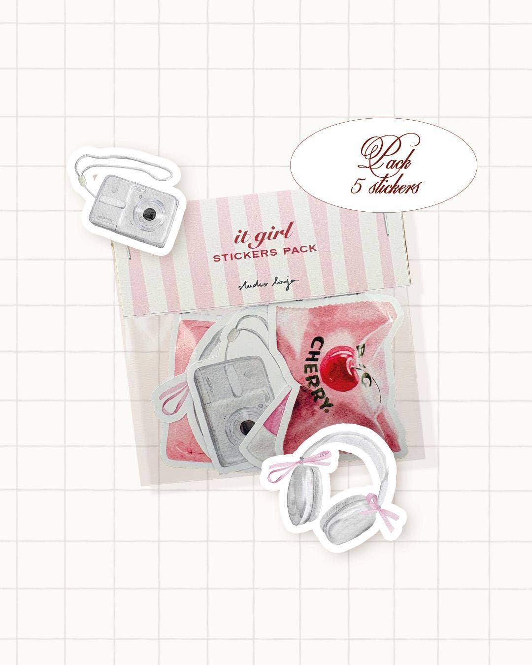Pack 5 stickers - it girl - Studio Louja