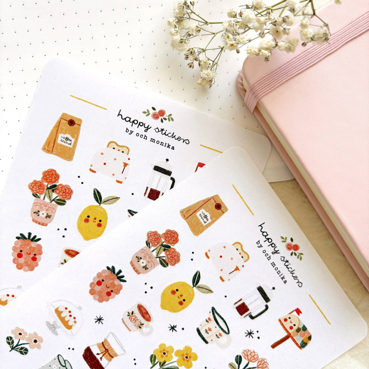 Planche de stickers Cottagecore - Och Monika