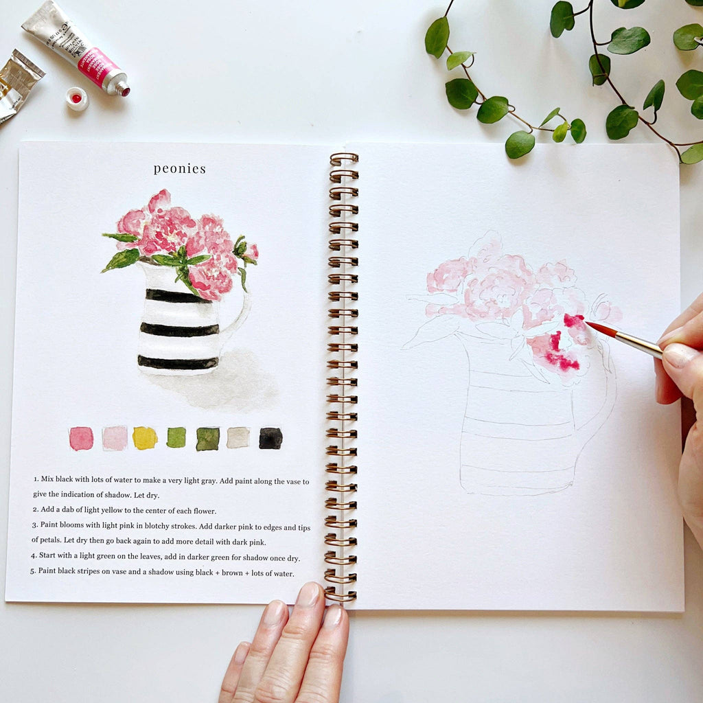 Cahier d'aquarelle bouquets Emily lex Studio