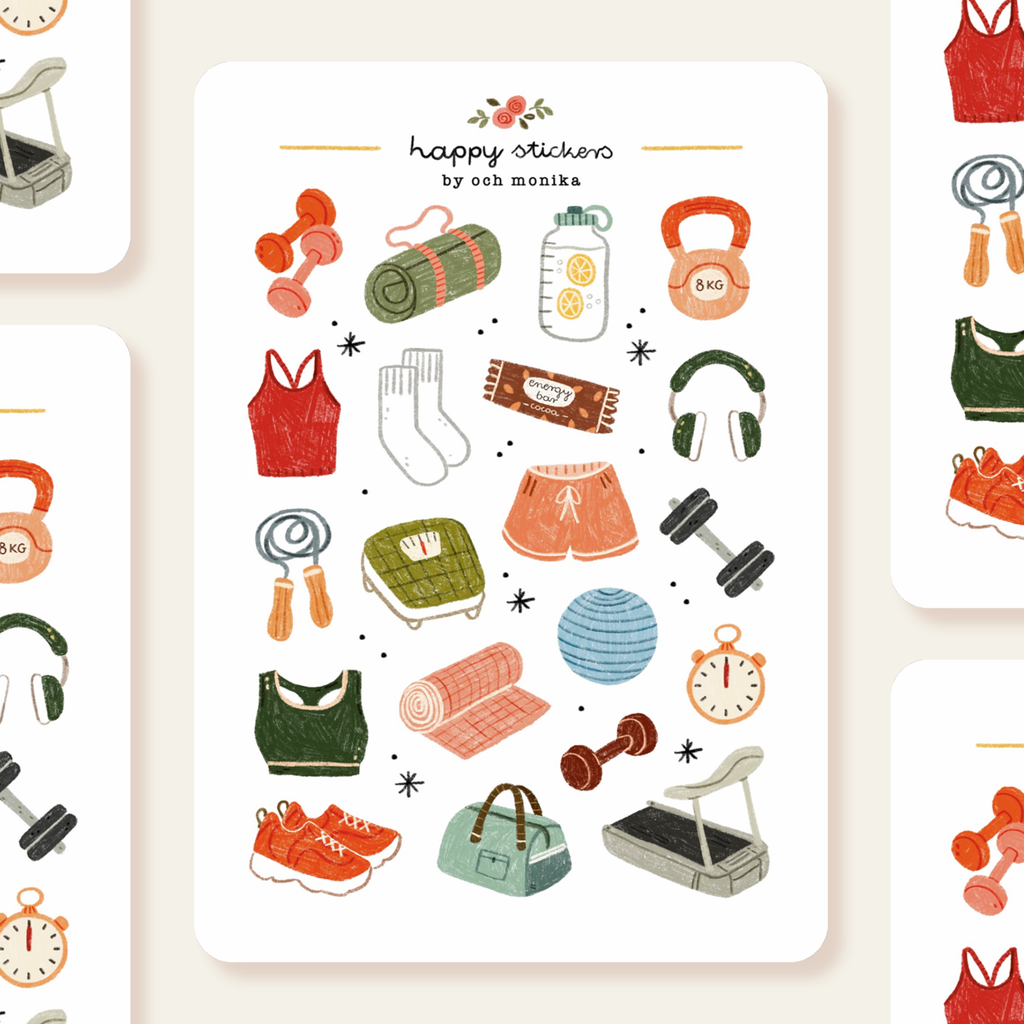Planche de stickers Fitness -Och Monika