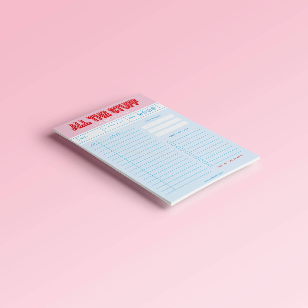 Carnet de Notes A5 Rose — All The Stuff I Try Not To Forget · Studio Inktvis