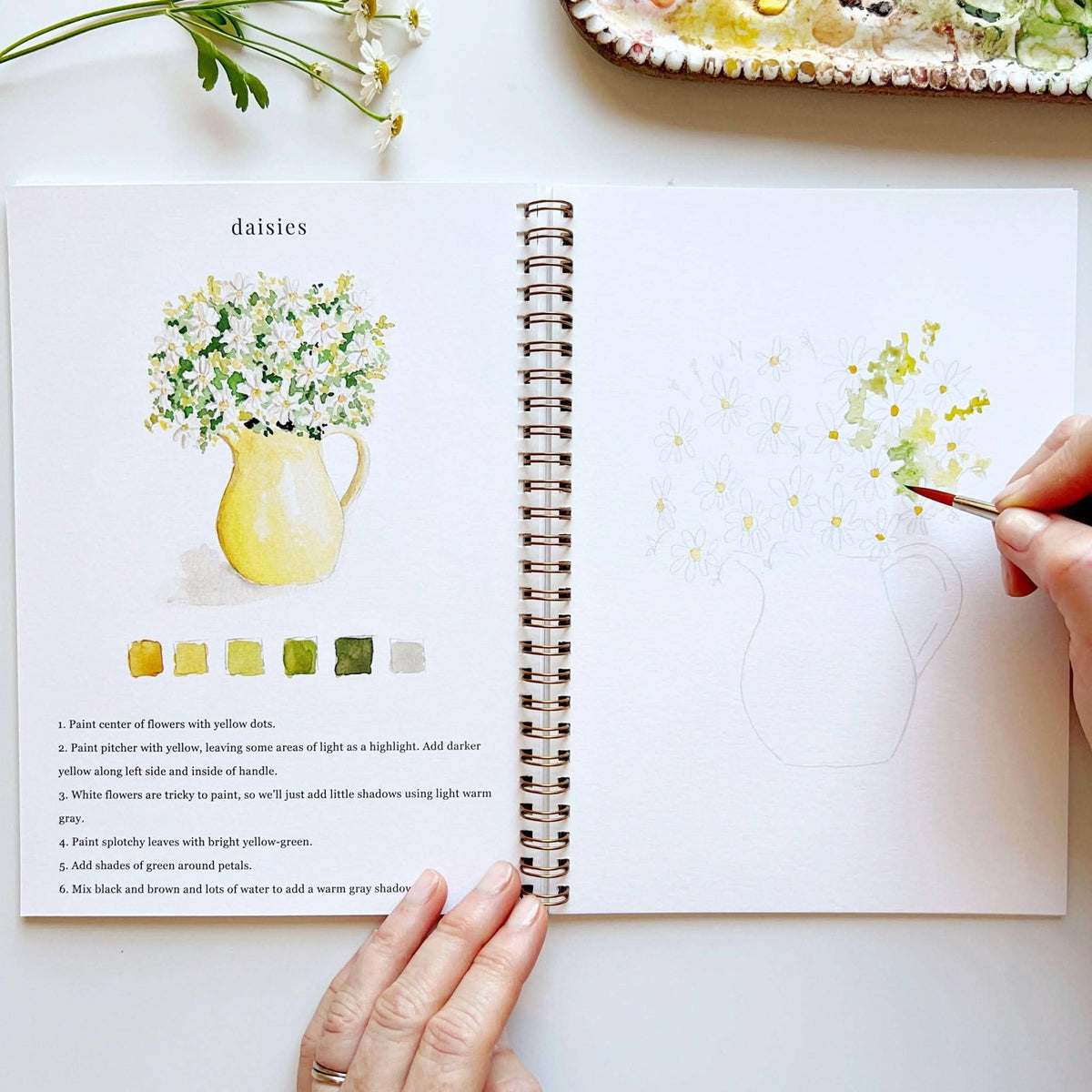 Cahier aquarelle fleurs Emily Lex Studio