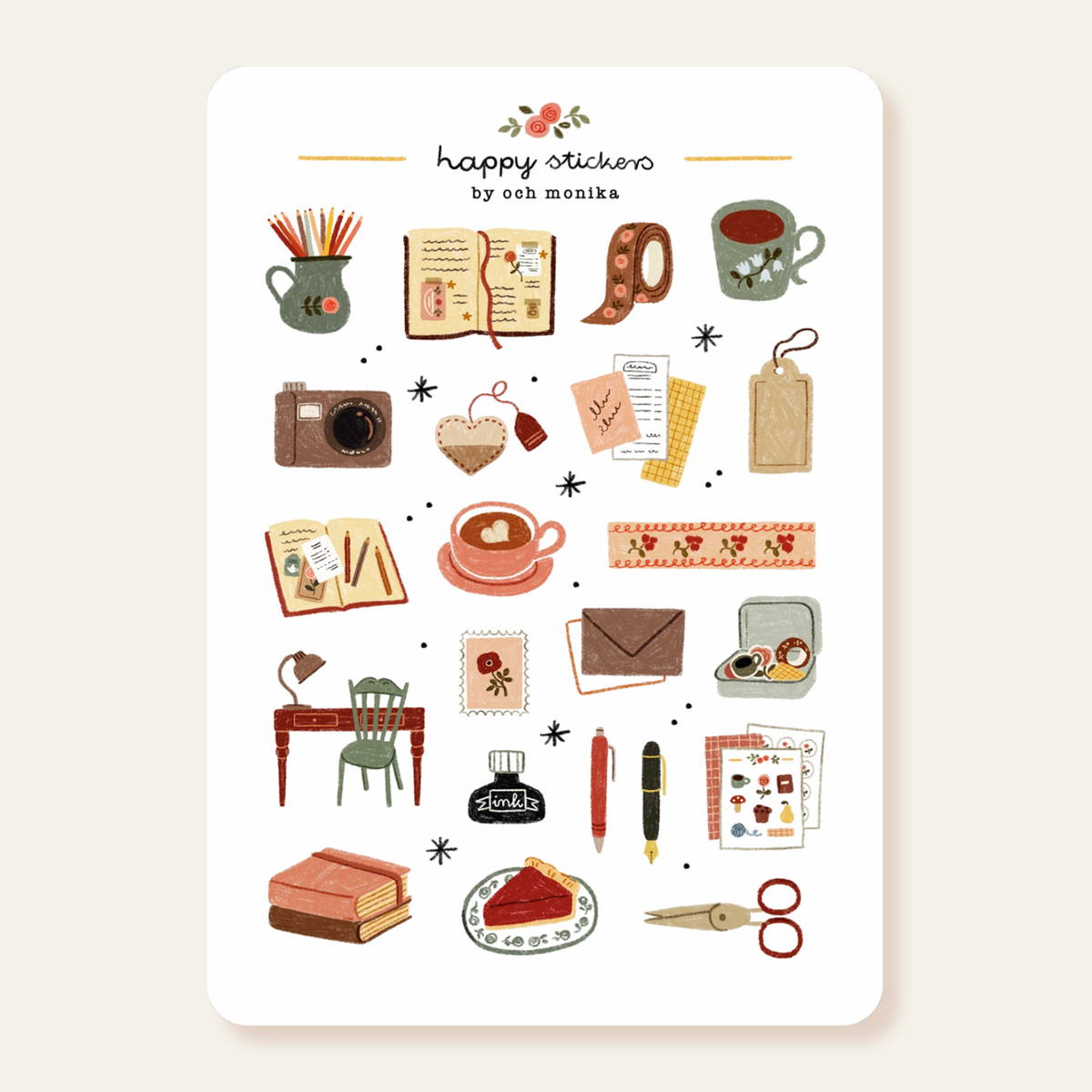 Planche de stickers Journaling cocooning - Och Monika