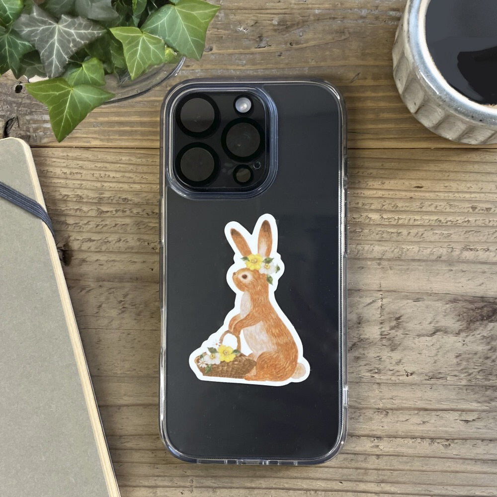 Sticker RESSA – Lapin aux fleurs – NB.CO.