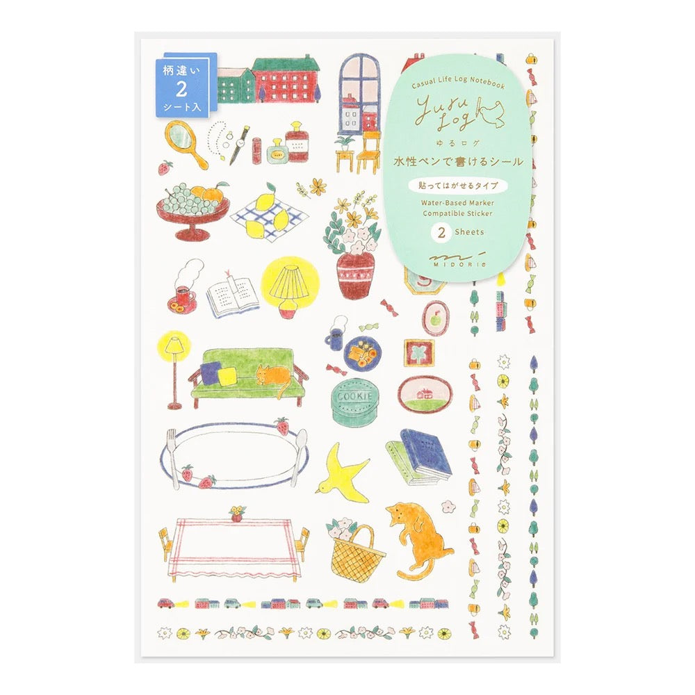 Planches de stickers Yuru Log Washi Moments du Quotidien