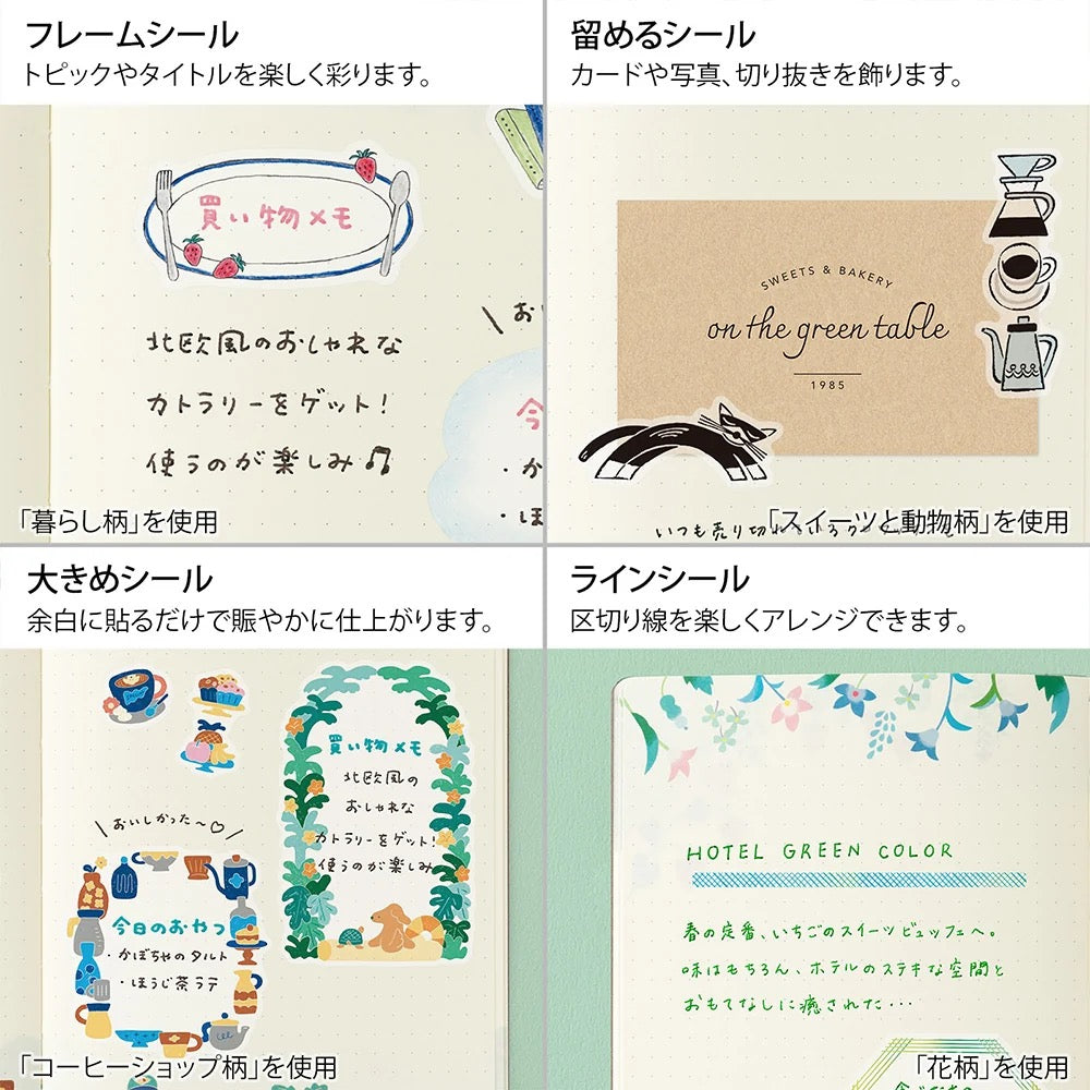 Planches de stickers Yuru Log Washi Moments du Quotidien