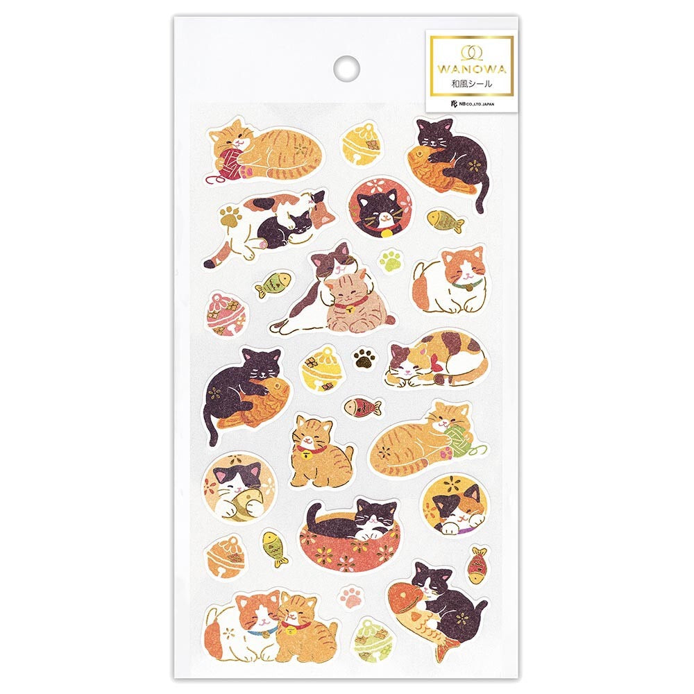 Planche de stickers japonais – Chat WANOWA – NB.CO.