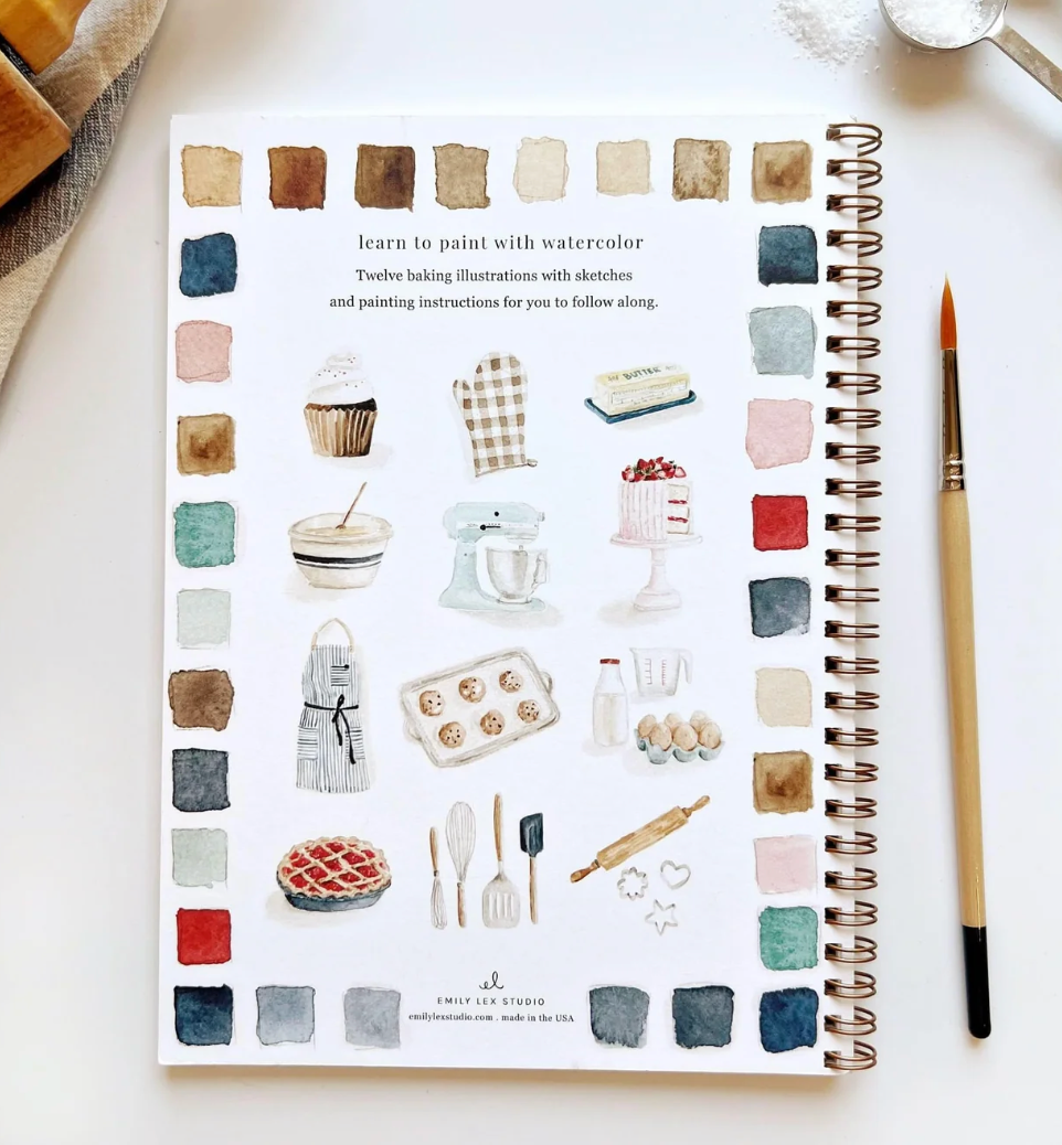 Cahier d'aquarelle patisserie - Emily Lex Studio