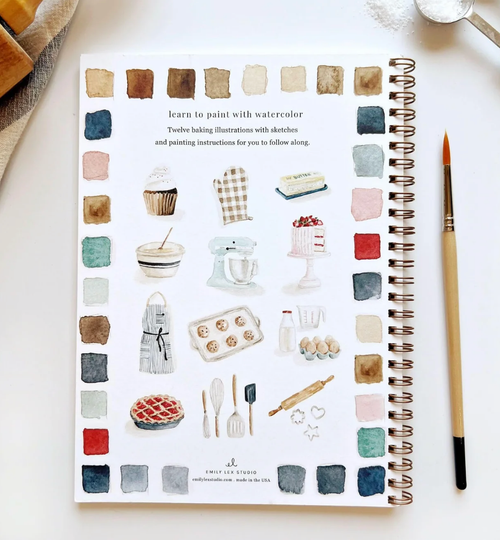 Cahier d'aquarelle patisserie - Emily Lex Studio