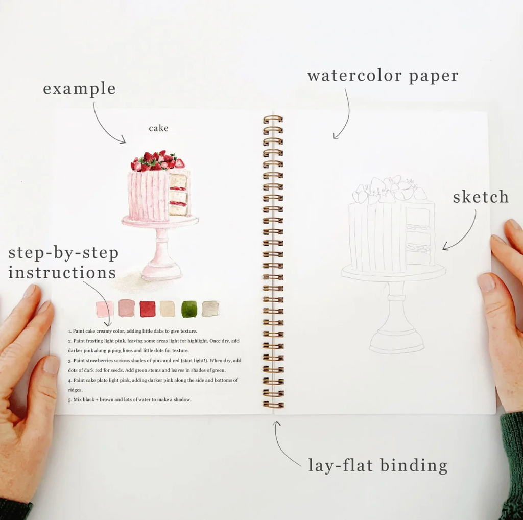 Cahier d'aquarelle patisserie - Emily Lex Studio