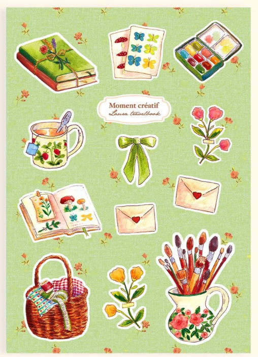 Planche stickers Moment créatif - Laura Travelbook