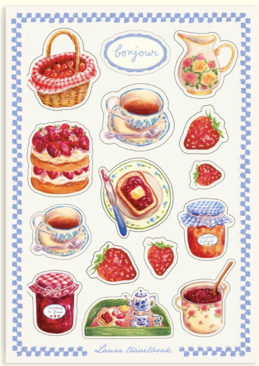 Planche stickers  gourmandise fruitée - Laura Travelbook (Copie)