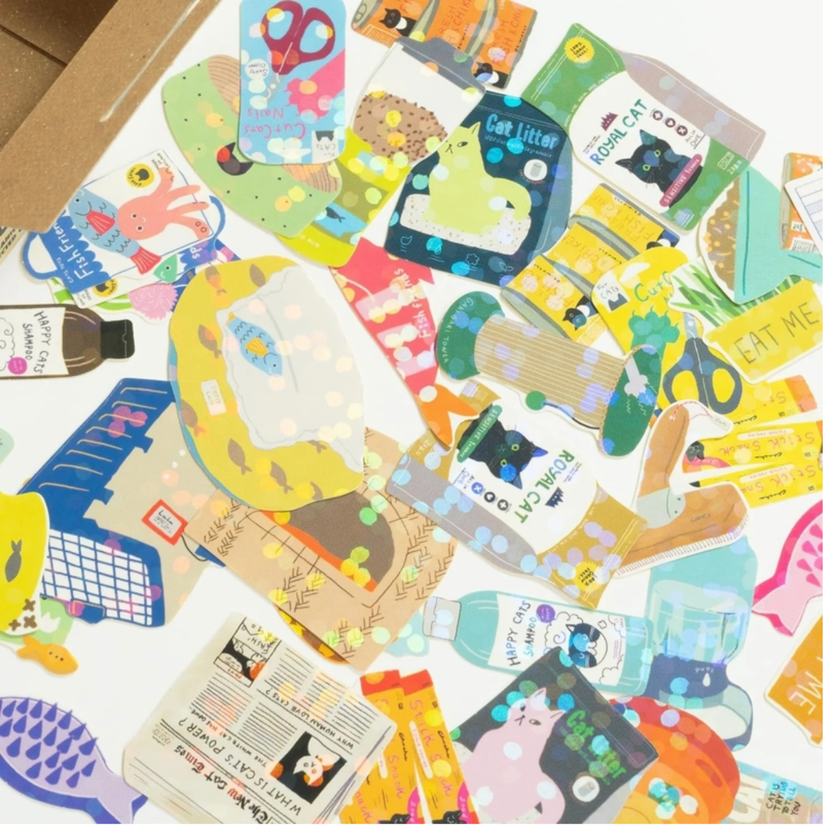 Boîte de 40 mini stickers « Cat Supply » — Greeting Life