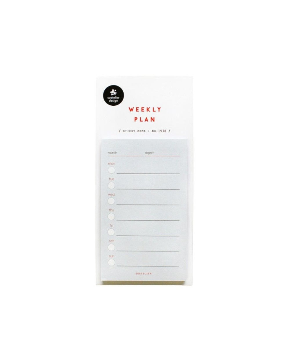 Sticky Memo WEEKLY PLAN 1938 – Suatelier