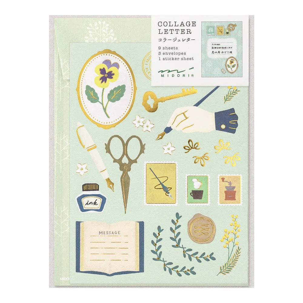 Papier à lettre & enveloppe – Collage Papeterie - Midori