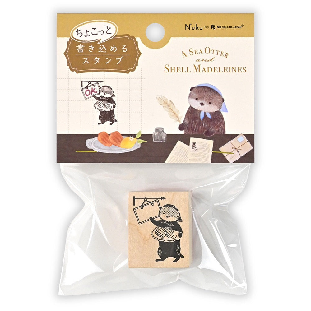 Tampon en bois « Loutre et Madeleines Coquillages » – NB.CO.
