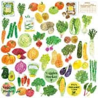 Boîte de 40 mini stickers « fruits et légumes» — Greeting Life