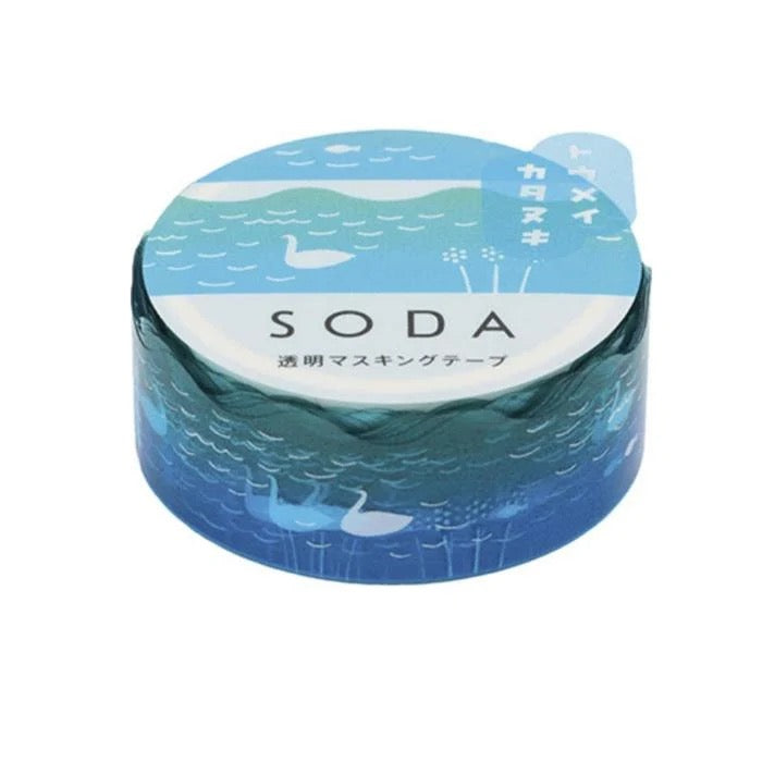 Ruban Washi transparent Swan — SODA - HITOTOKI