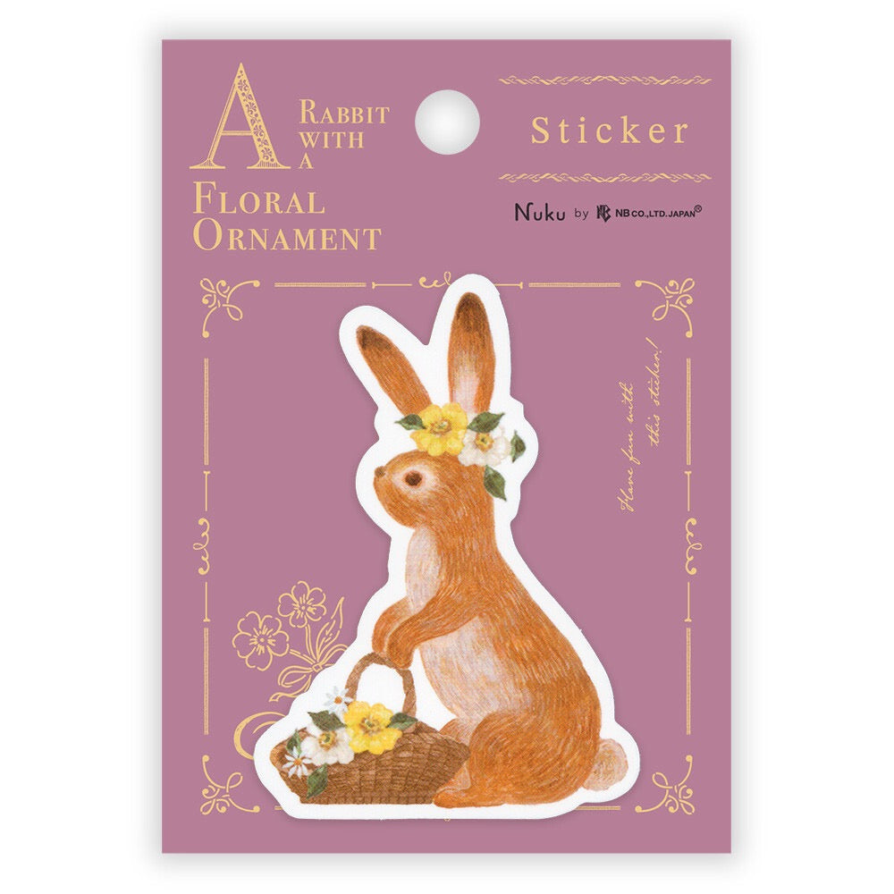 Sticker RESSA – Lapin aux fleurs – NB.CO.