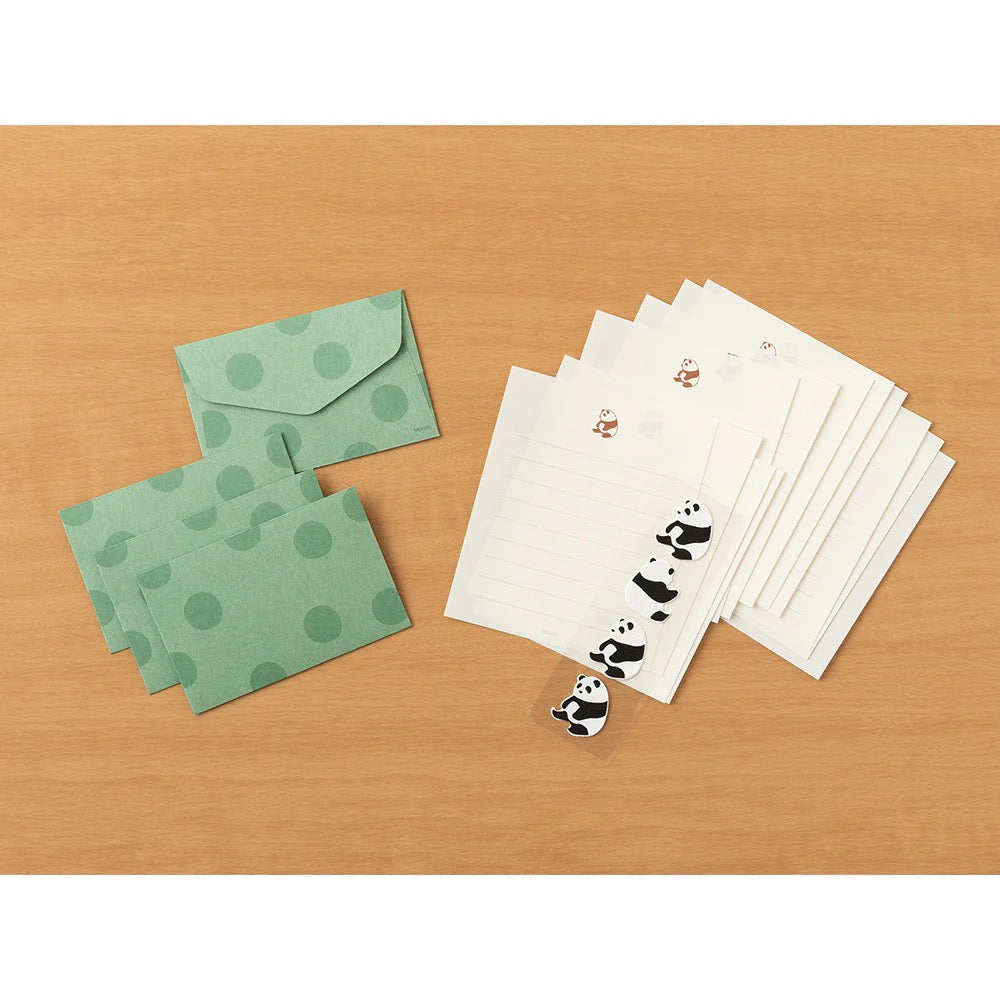 Mini papier à lettres & enveloppe sticker Panda - Midori
