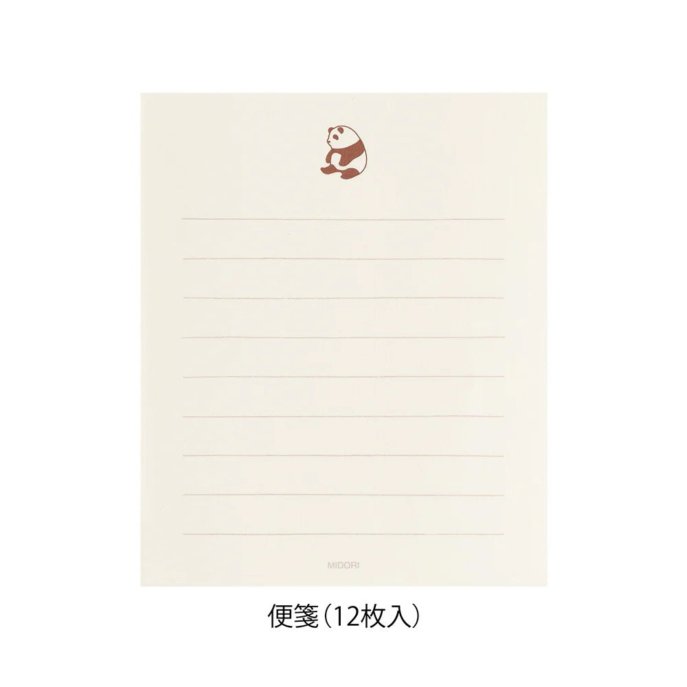Mini papier à lettres & enveloppe sticker Panda - Midori