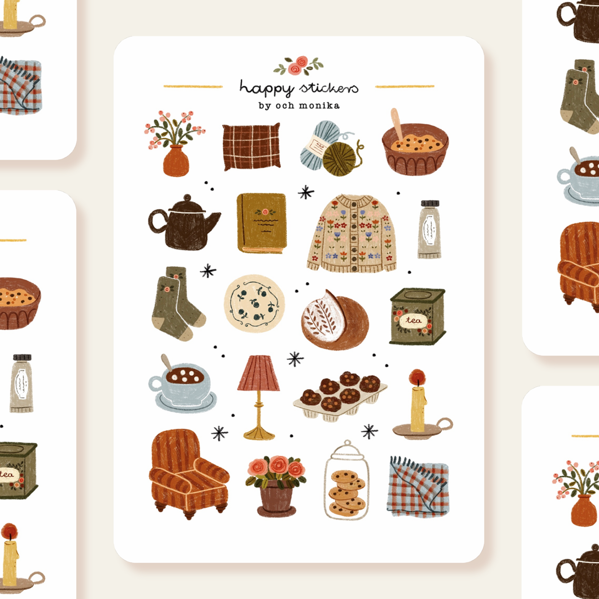 Planche de stickers Maison Douillette - Och Monika