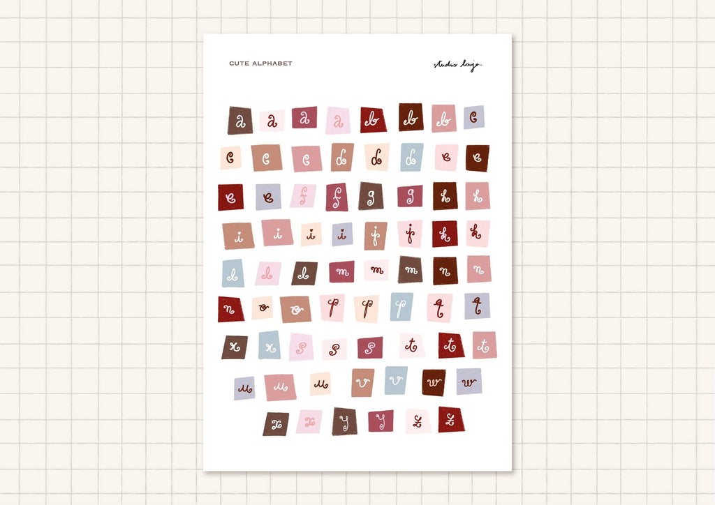 Planche de stickers lettres pastels - Studio Louja