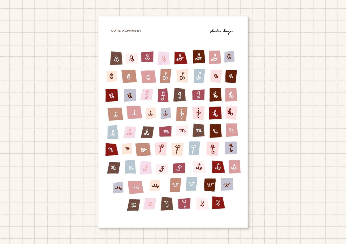Planche de stickers lettres pastels - Studio Louja